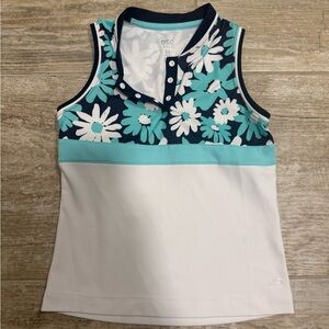 DSG Golf Floral Polo Shirt - Navy and Teal